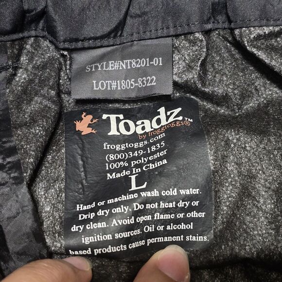 Frogg Toggs Black Toadz, NT8201-01, Sz L - Picture 5 of 8